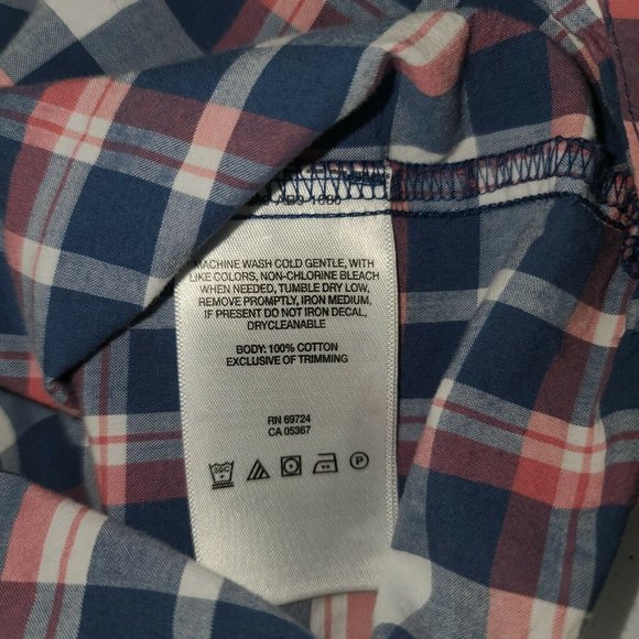 Columbia Mens Large Blue , Pink,  White Plaid  Button Down Shirt - Picture 6 of 8